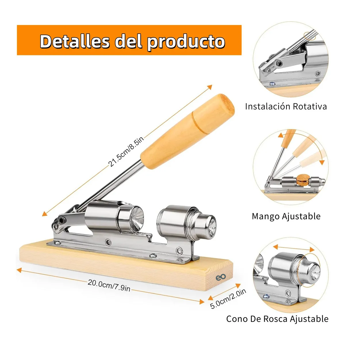 Foto 2 | Cascanueces Mecánico Para Abrir Todas Nueces  Acero Inoxidable Ajustable Eo Safe Importsesi-20353