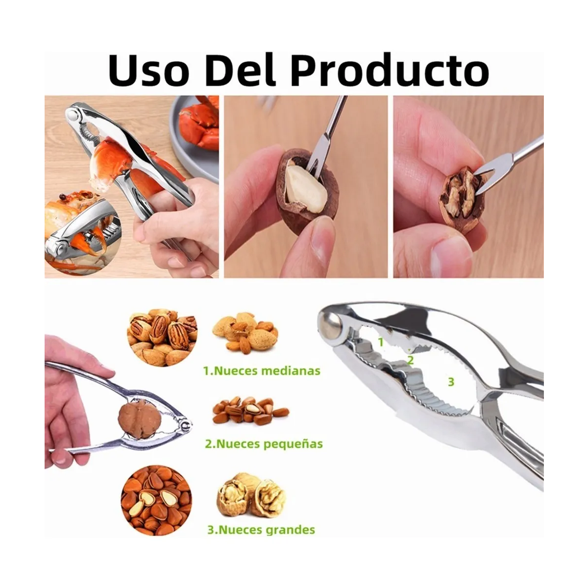Foto 4 pulgar | Cascanueces Acero Para Quebrador Y Pelador De Nueces 6 Pzs  Eo Safe Imports Esi-20354 Plata