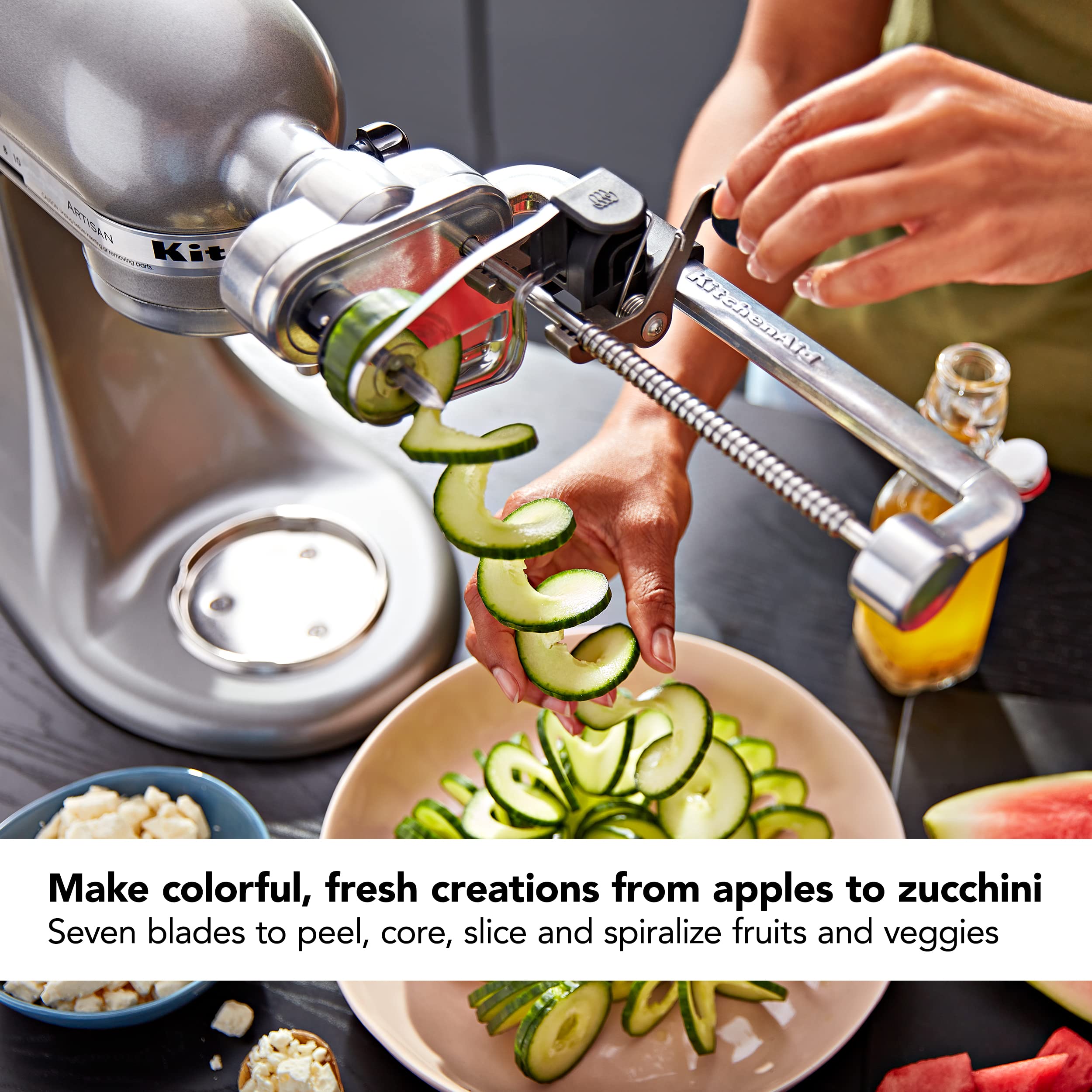 Foto 3 pulgar | Peladora en Espiral KitchenAid Spiralizer Plus Silver - Venta Internacional