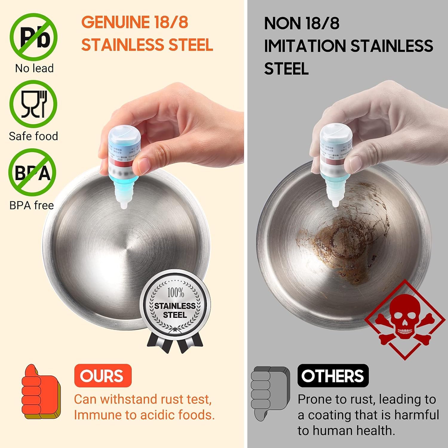 Foto 2 | Mortero Y Maja Tera, Acero Inoxidable 18/8, Capacidad De 250 Ml - Venta Internacional.