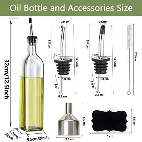 Foto 8 pulgar | Botella Dispensadora De Aceite Leaflai De Vidrio De 500 Ml Con Acero Inoxidable - Venta Internacional.