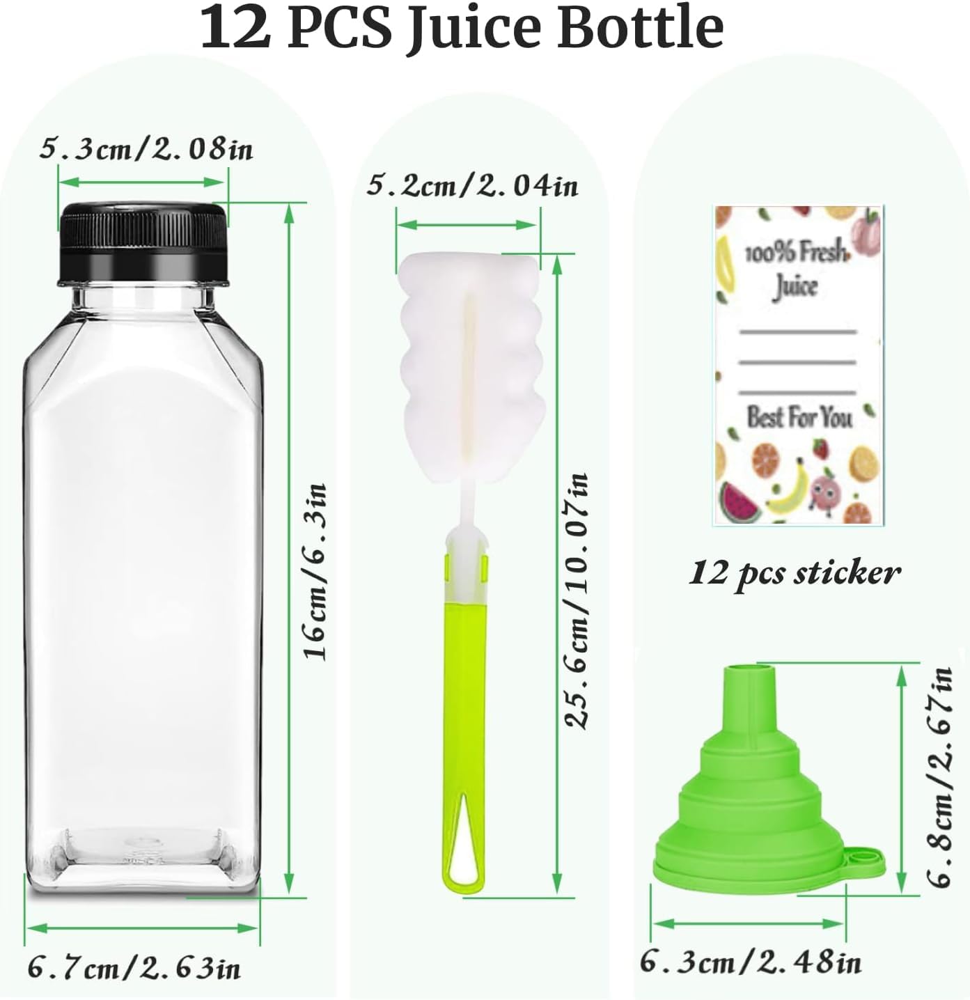 Foto 7 pulgar | Botellas De Zumo Leaflai, 12 Unidades, 350 Ml, Reutilizables Con Tapas A Prueba De Manipulaciones - Venta Internacional.