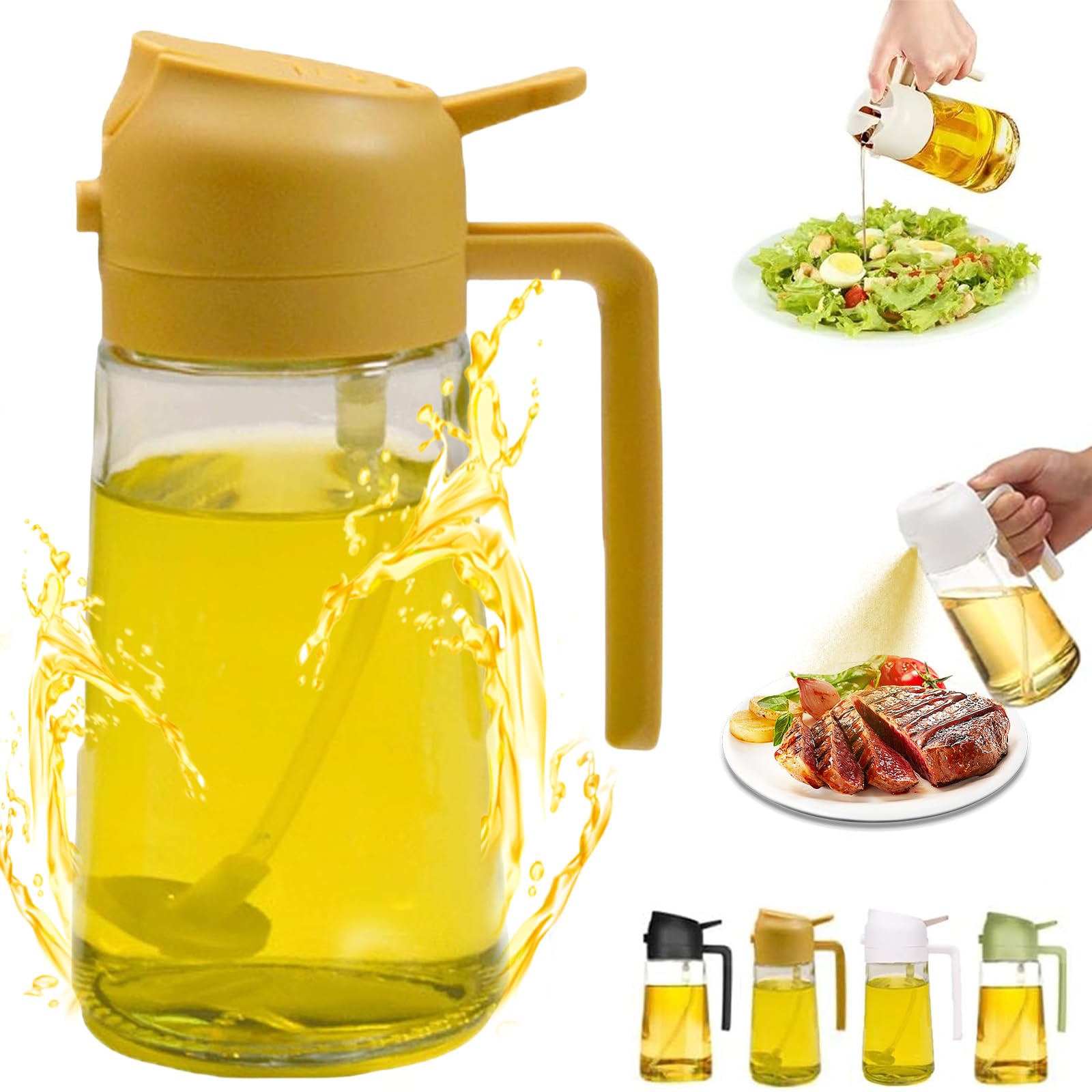 Foto 2 pulgar | Dispensador De Aceite Y Pulverizador De 470 Ml Para Cocinar En La Cocina, Color Amarillo - Venta Internacional.