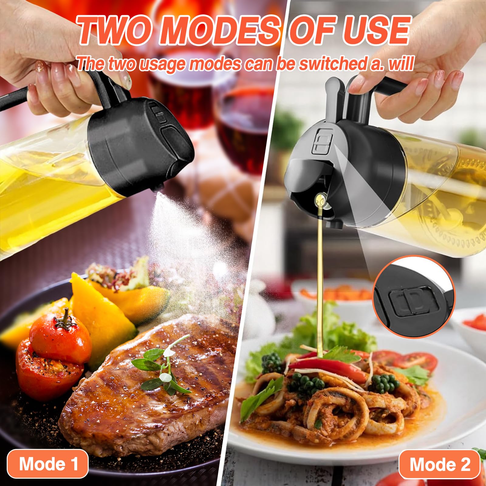 Foto 3 pulgar | Dispensador De Aceite Y Pulverizador De 470 Ml Para Cocinar En La Cocina, Color Amarillo - Venta Internacional.