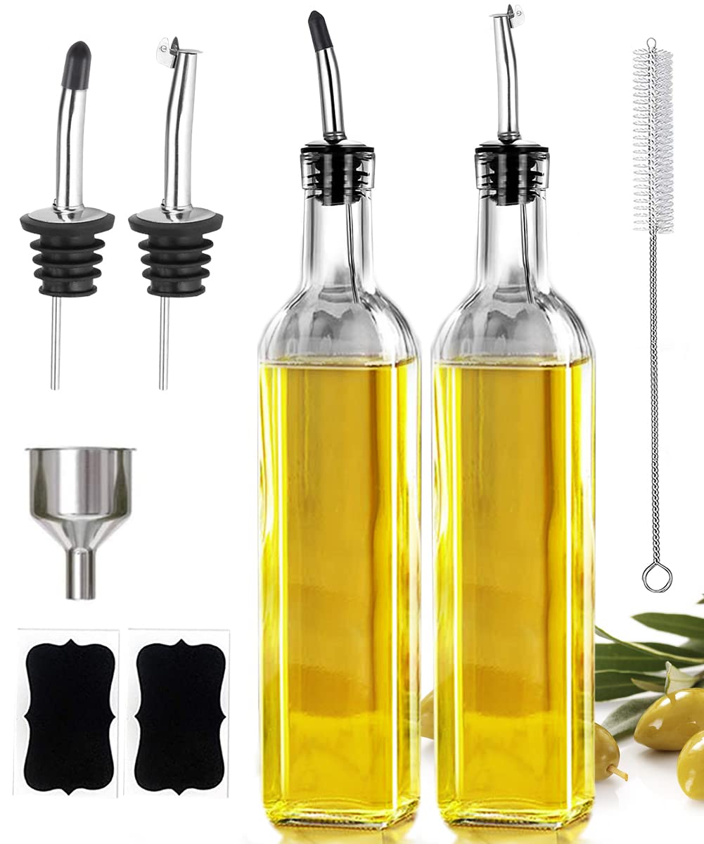 Foto 2 pulgar | Botella Dispensadora De Aceite Leaflai Glass De 500 Ml Con Acero Inoxidable - Venta Internacional.
