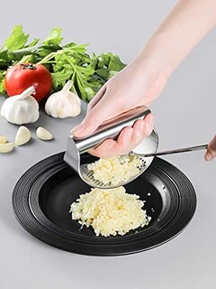Foto 5 | Trituradora Basculante De Acero Inoxidable Garlic Press Con Cepillo De Limpieza - Venta Internacional.