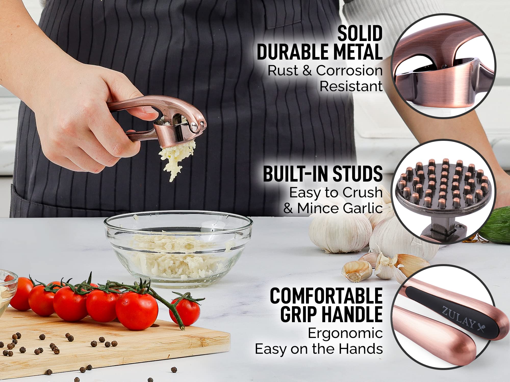 Foto 7 pulgar | Exprimidor De Ajo Zulay Kitchen Premium, Duradero, Con Mango Suave - Venta Internacional.