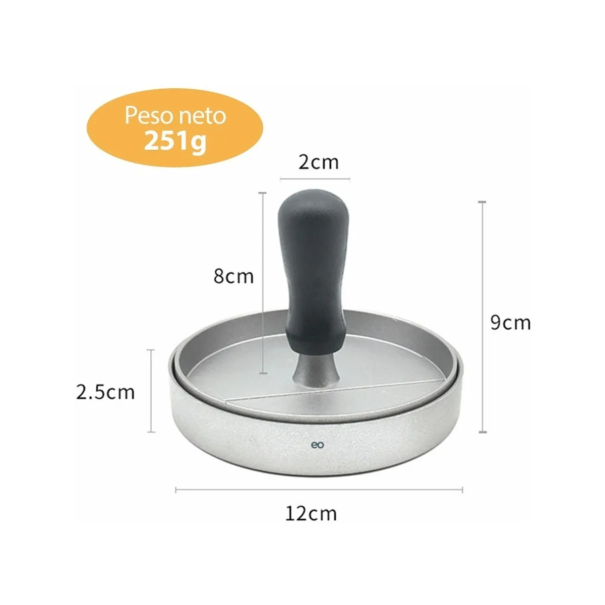 Foto 5 pulgar | Juego De Prensa Prensar Hamburguesas Molde Con 150 Papeles Eo Safe Imports Esi-20679 Gris