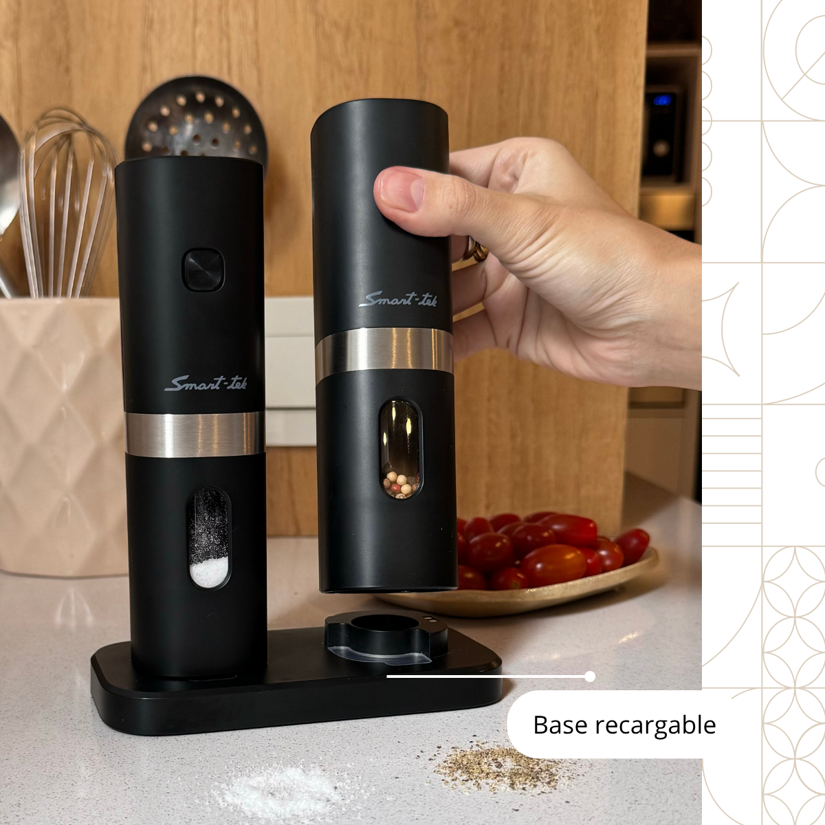 Foto 5 pulgar | Juego De Molinillo Eléctrico Sal Y Pimienta Automático Con Base Recargable Usb