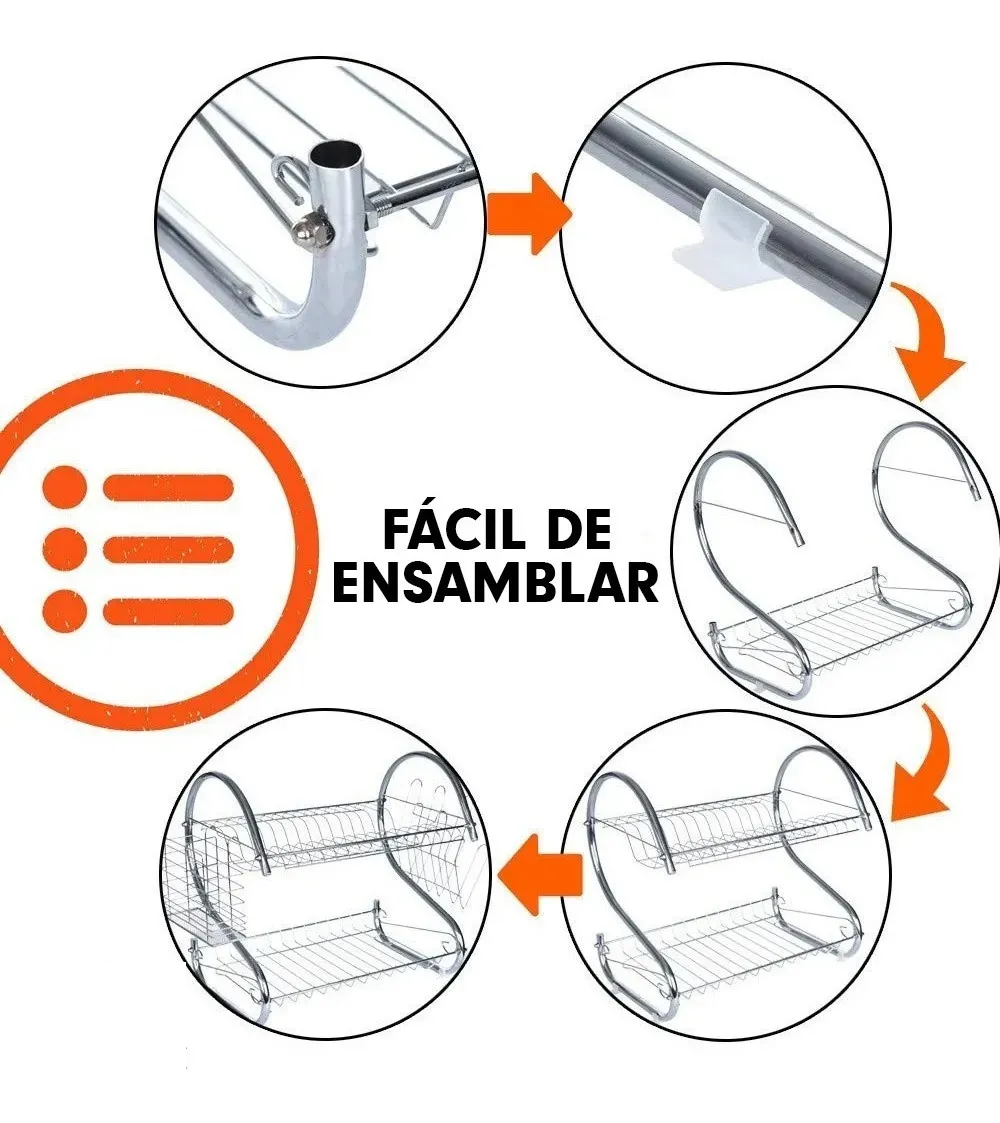 Foto 4 pulgar | Escurridor de Trastes Malubero de Acero Inoxidable