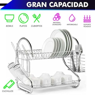 Foto 3 | Escurridor De Trastes De 2 Niveles 56cm Acero Inoxidable