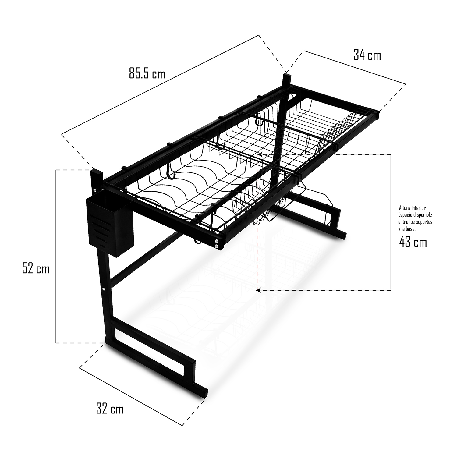 Foto 3 pulgar | Escurridor Y Organizador Para Trastes Andromeda Inc color Negro