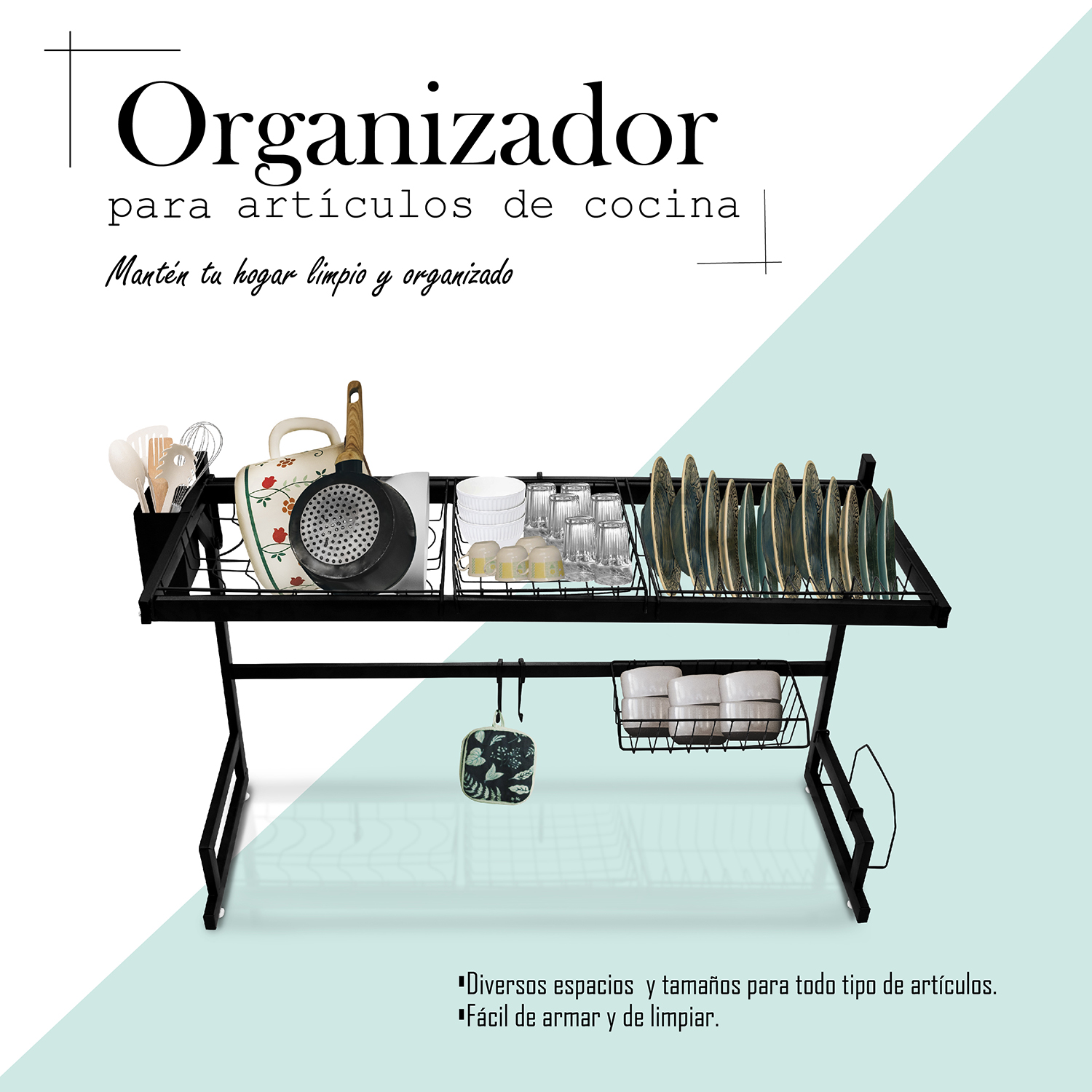 Foto 4 pulgar | Escurridor Y Organizador Para Trastes Andromeda Inc color Negro