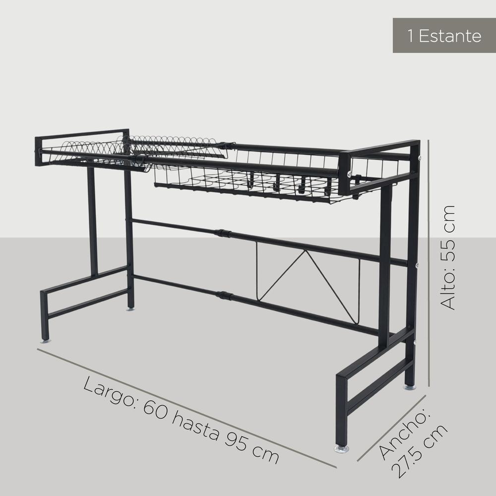 Foto 4 | Escurridor de Acero Inoxidable Colorhome Chrack3 color Negro 2 Niveles