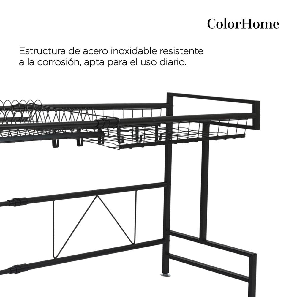 Foto 8 pulgar | Escurridor de Acero Inoxidable Colorhome Chrack3 color Negro 2 Niveles