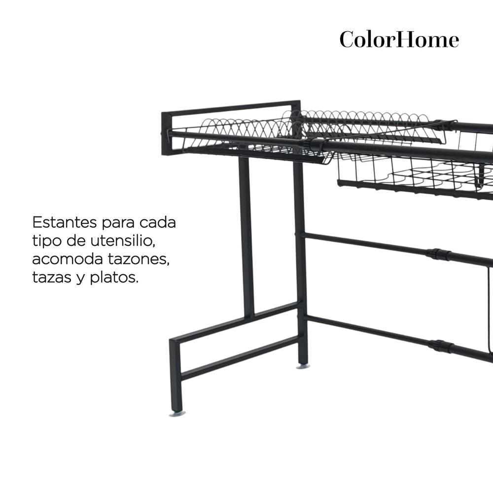 Foto 9 pulgar | Escurridor de Acero Inoxidable Colorhome Chrack3 color Negro 2 Niveles