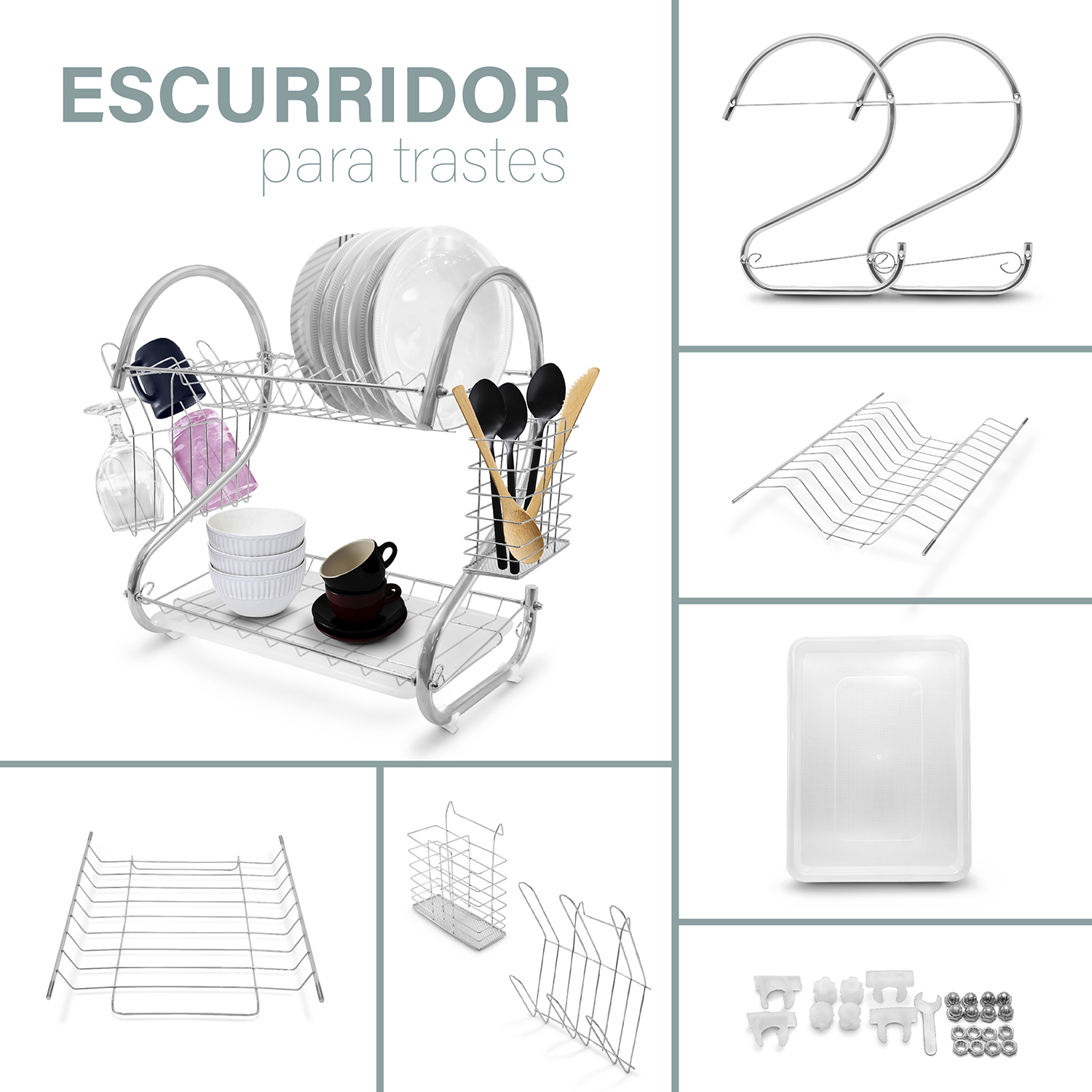 Foto 5 pulgar | Escurridor para Trastes Andromeda Inc 2 Niveles color Cromado