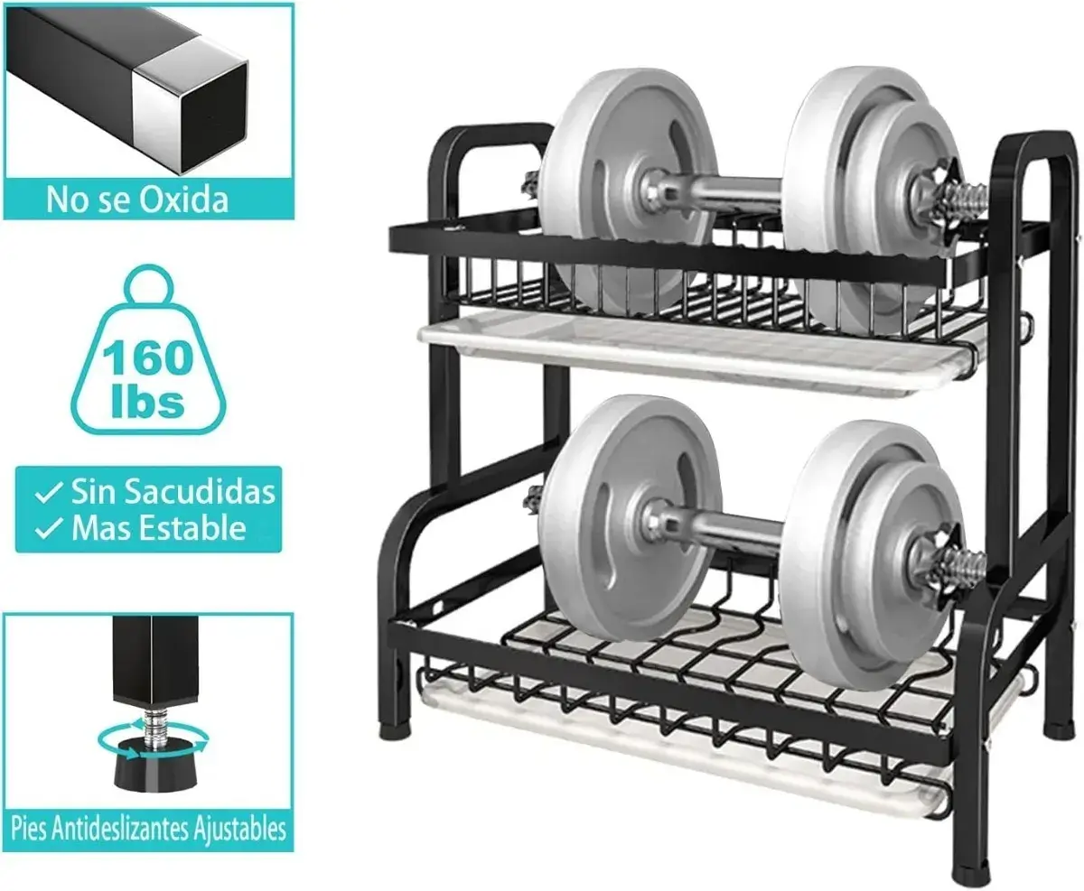 Foto 7 | Escurridor de Platos 2 Niveles Happy Life de Acero Inoxidable Gran Capacidad