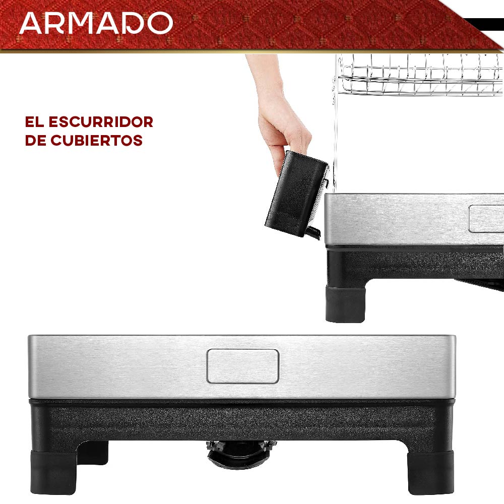 Foto 8 pulgar | Escurridor de Acero Inoxidable Rd Royal Cook color Plateado 2 Niveles Antiadherente