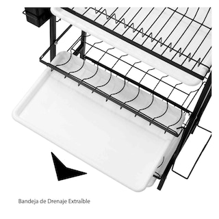 Foto 2 | Escurridor Gutstark color Negro para Platos 3 Niveles Bandejas Extraíbles