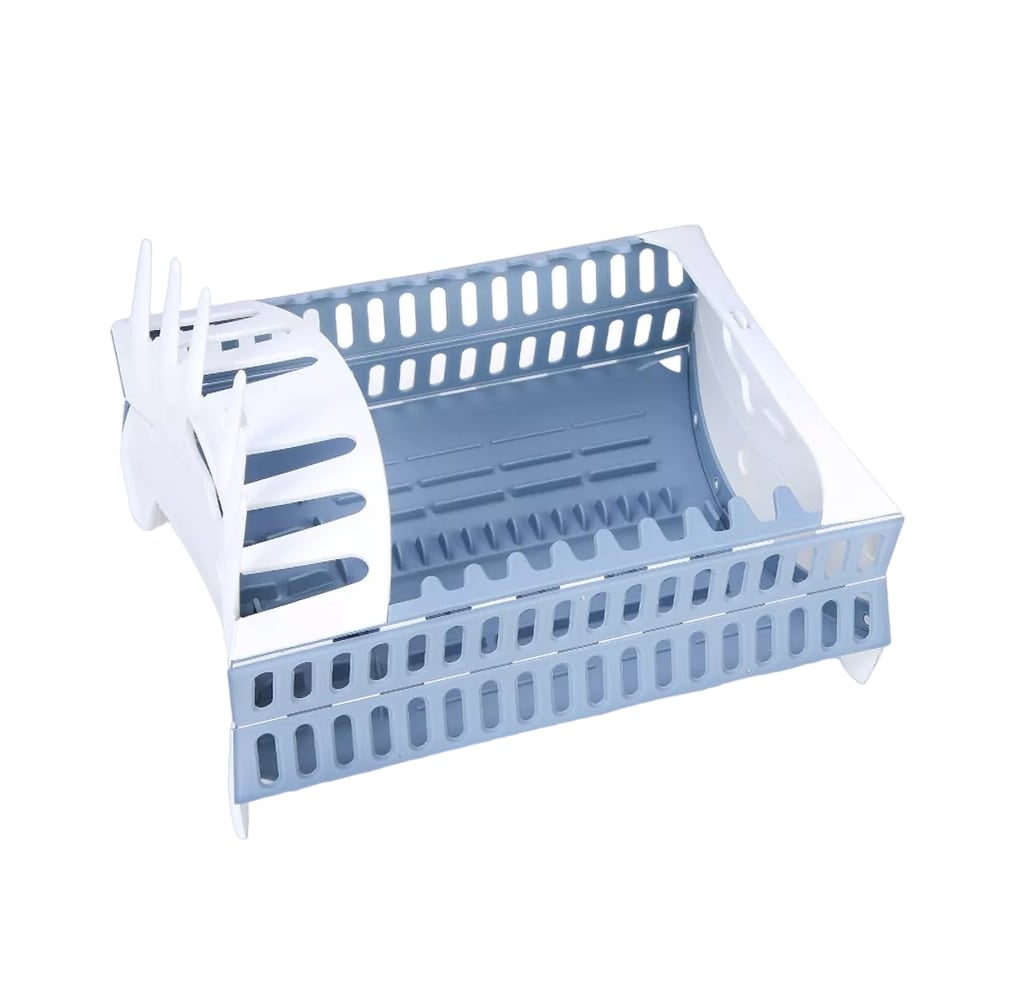 Organizador De Platos Plegable Escurridores Modernos Blanco/azul $669