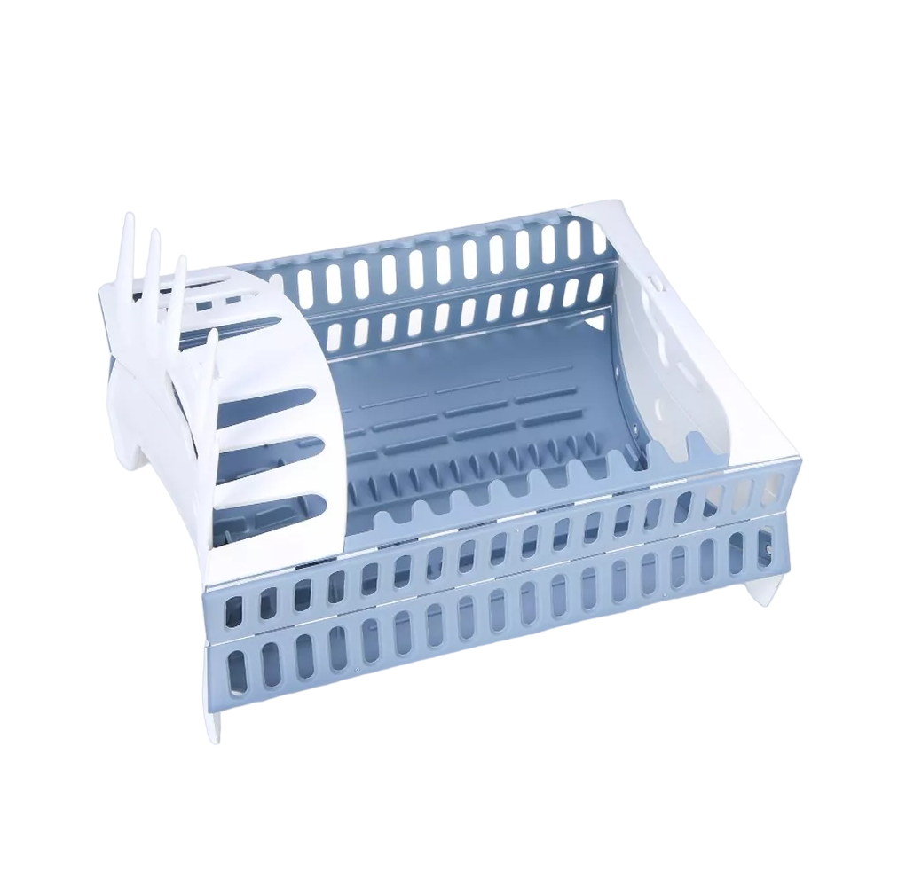 Organizador De Platos Plegable Escurridores Modernos Blanco/azul