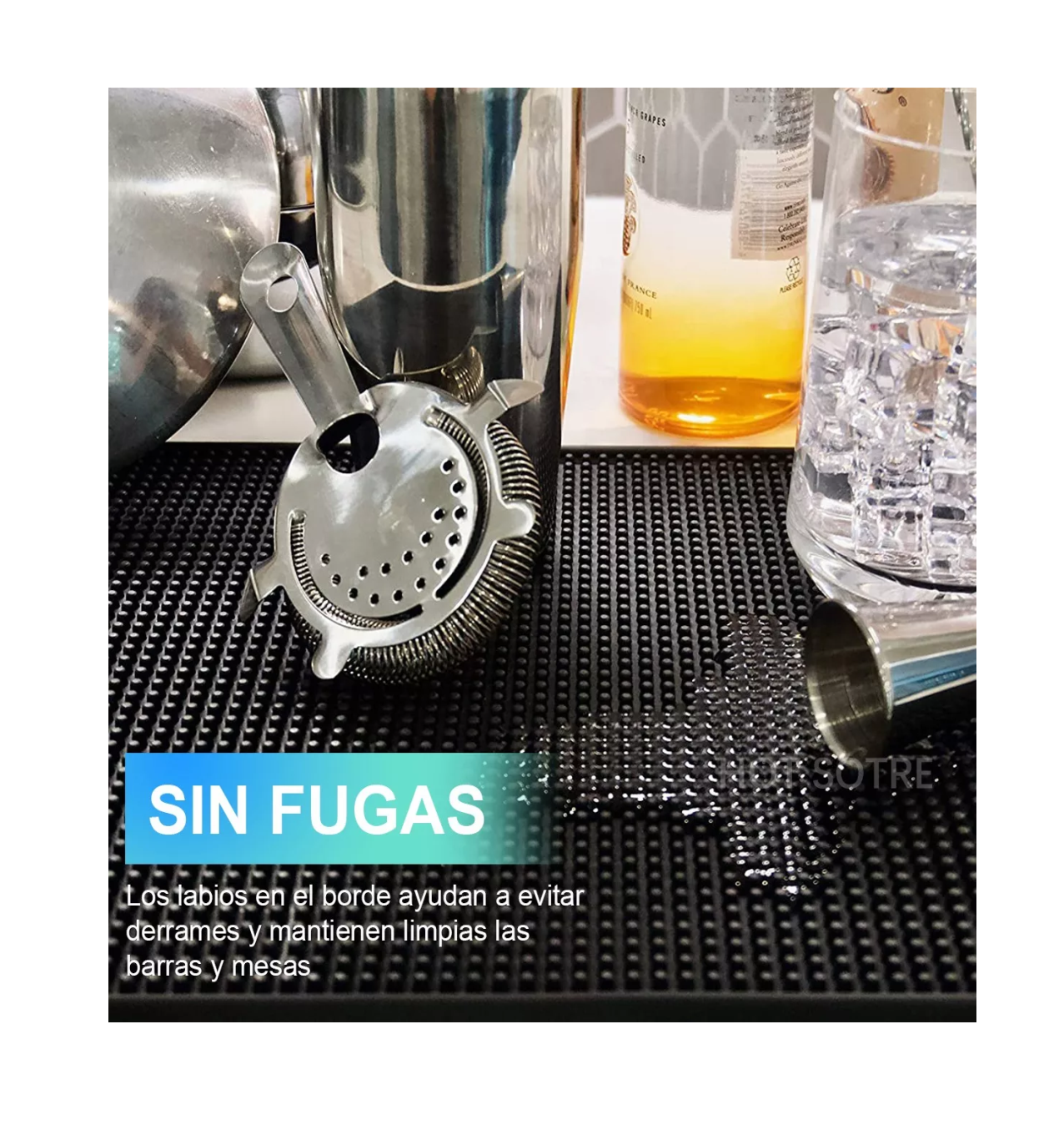 Foto 4 pulgar | Kit 2pzs Tapete Para Bar Barra Escurridor Barman 45*30cm Negro