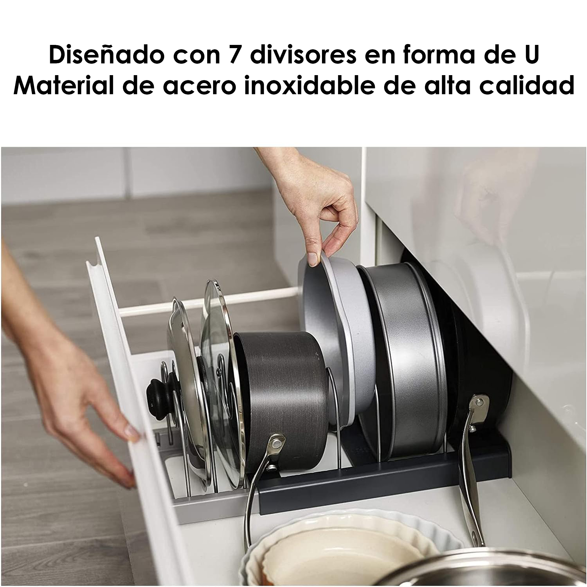 Foto 4 pulgar | Organizador Escurridor Retráctil de Plastico y Metal Aquila Gris