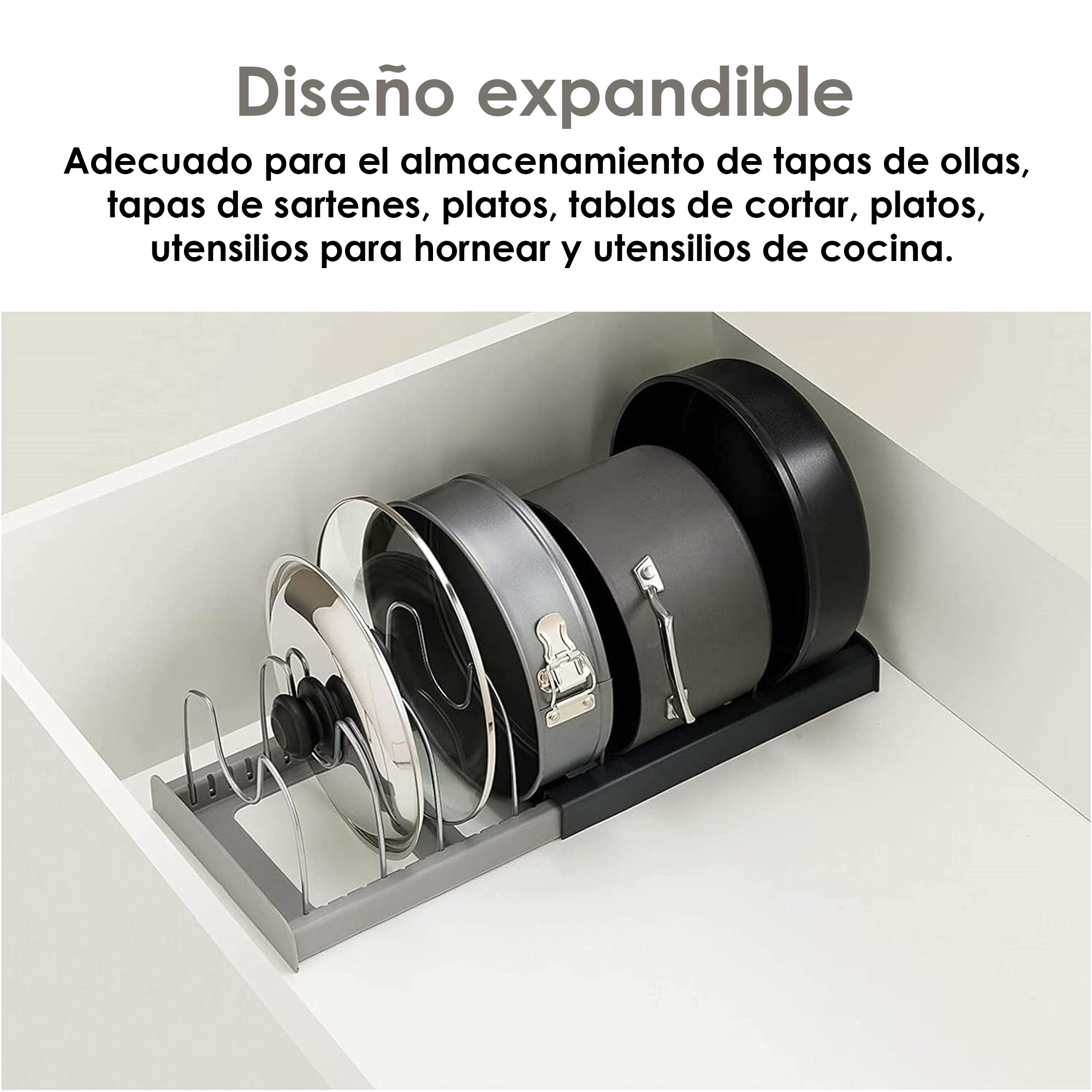 Foto 5 pulgar | Organizador Escurridor Retráctil de Plastico y Metal Aquila Gris