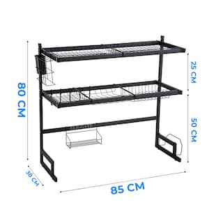 Foto 2 | Escurridor de Trastes de Acero Inoxidable 80 kg con Organizador de Cuchillos y Utensilios