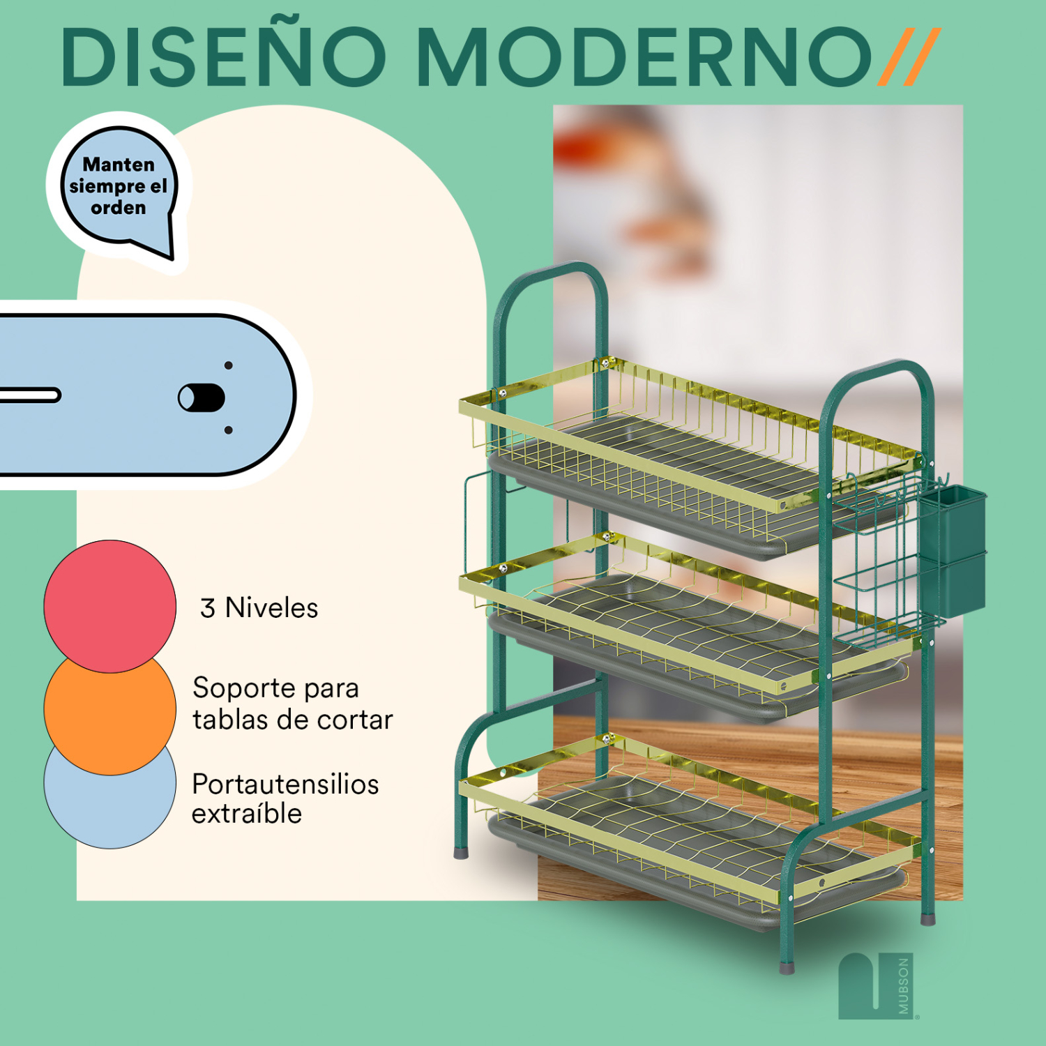 Foto 5 pulgar | Escurridor De Trastes Mubson. Escurre Platos Frego