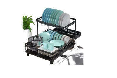 Foto 1 | Escurridor Xtellar Trastes Platos 2 Niveles 360° Drenaje Automático Color Negro