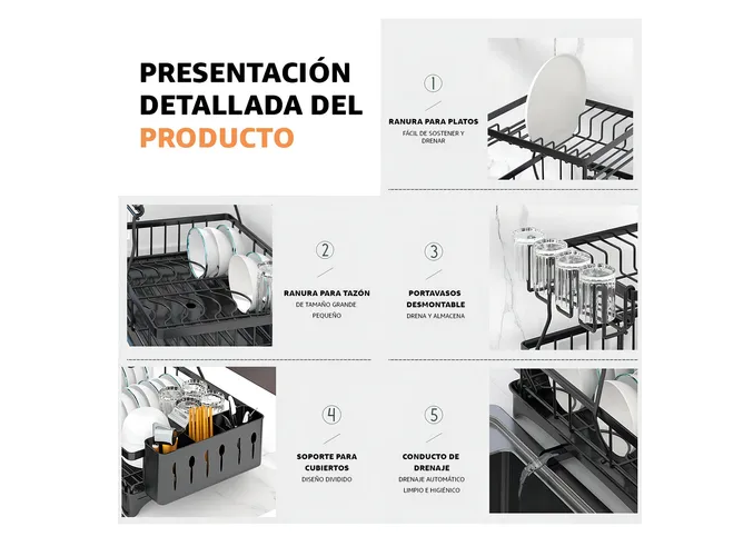 Foto 5 pulgar | Escurridor Xtellar Negro