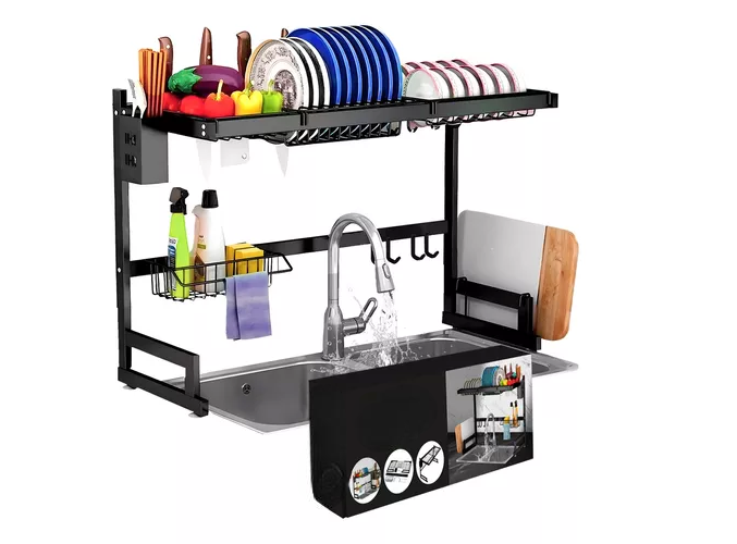 Foto 2 pulgar | Escurridor Xtellar De Trastes Platos Fregadero Organizador Cocina Color Negro