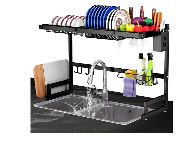 Foto 3 pulgar | Escurridor Xtellar De Trastes Platos Fregadero Organizador Cocina Color Negro