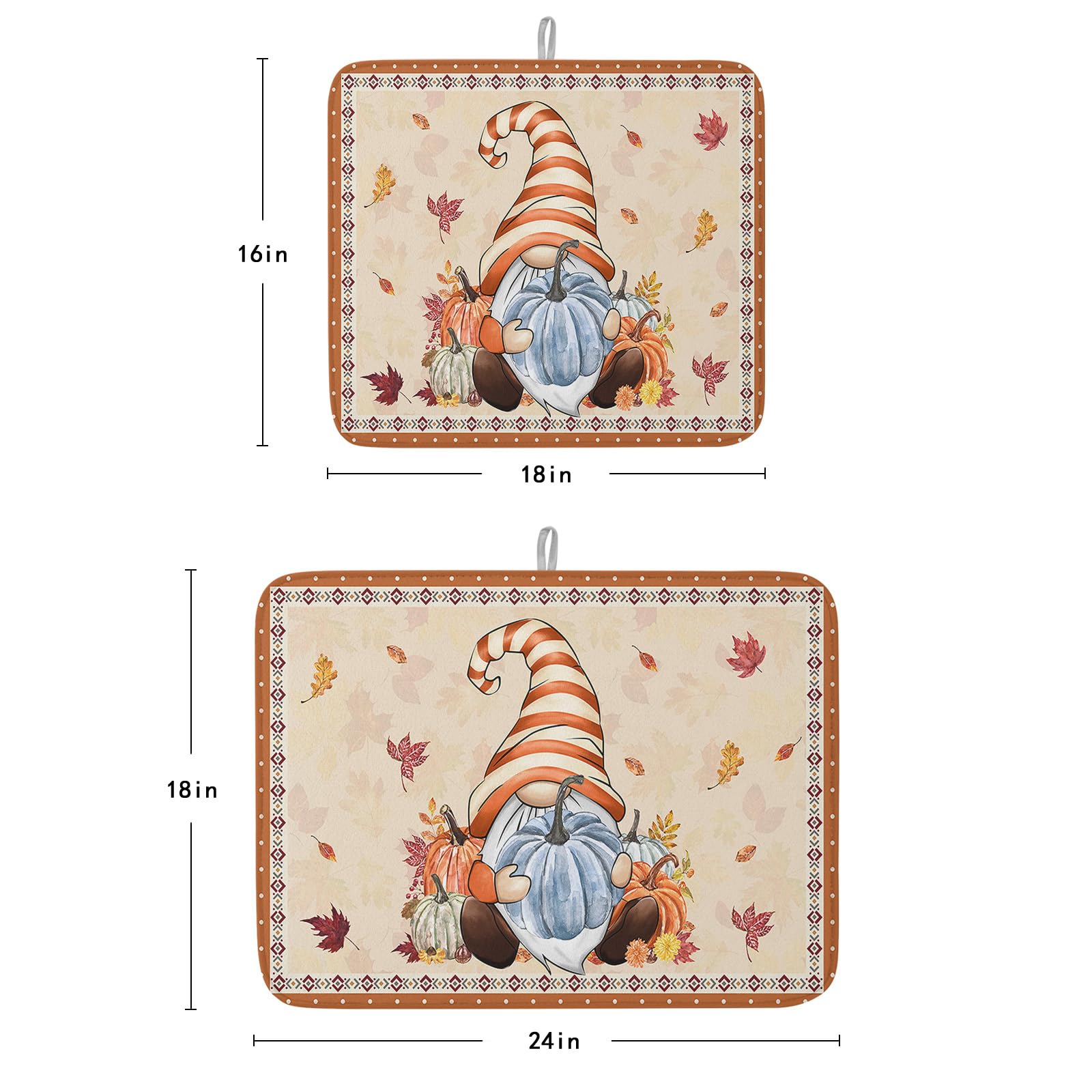 Foto 6 pulgar | Alfombrilla Para Secar Platos Loopop, Otoño, Acción De Gracias, Calabaza, 45 X 60 Cm - Venta Internacional.