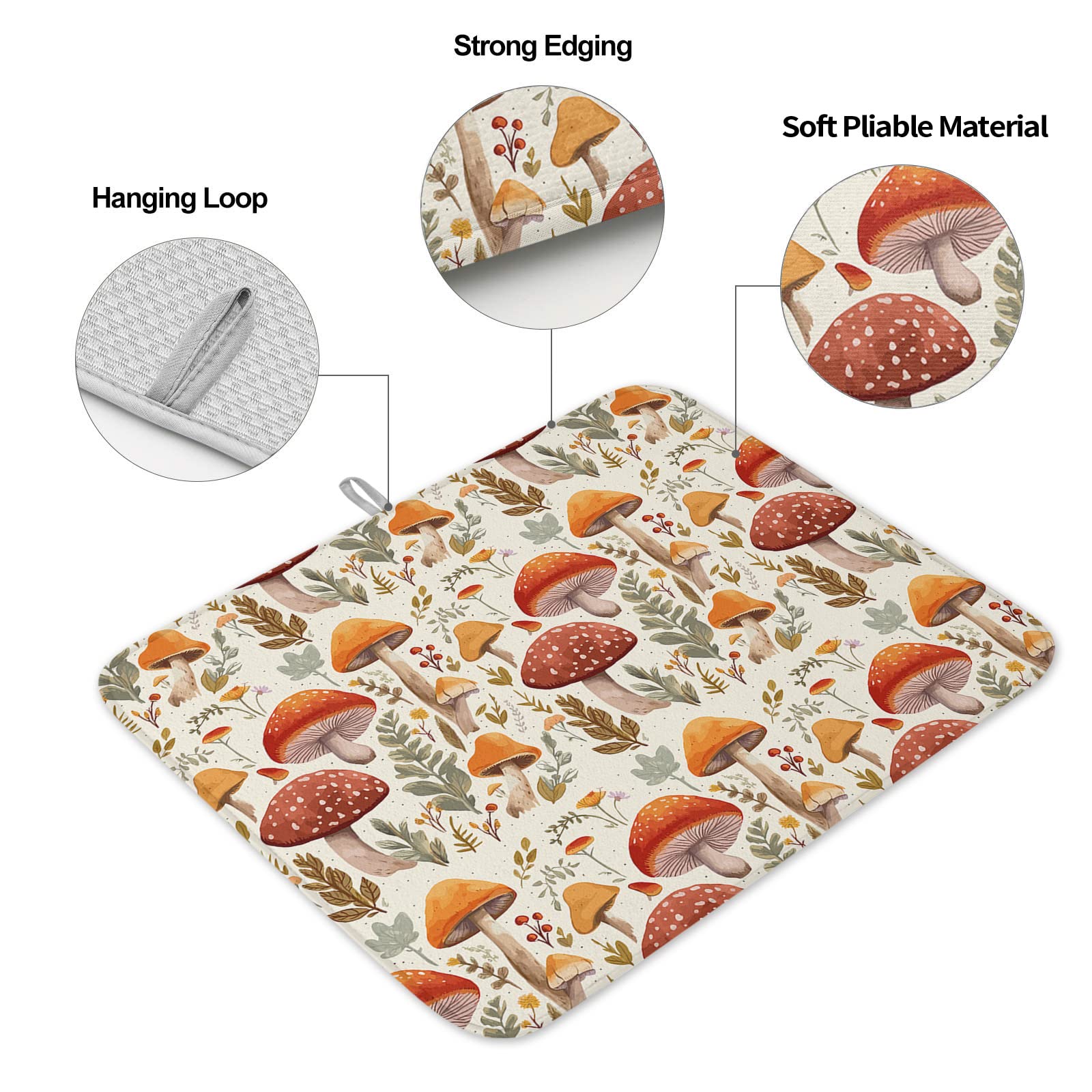 Foto 3 | Tapete Para Secar Platos Loopop, Absorbente De Hongos, Otoño Y Acción De Gracias - Venta Internacional.