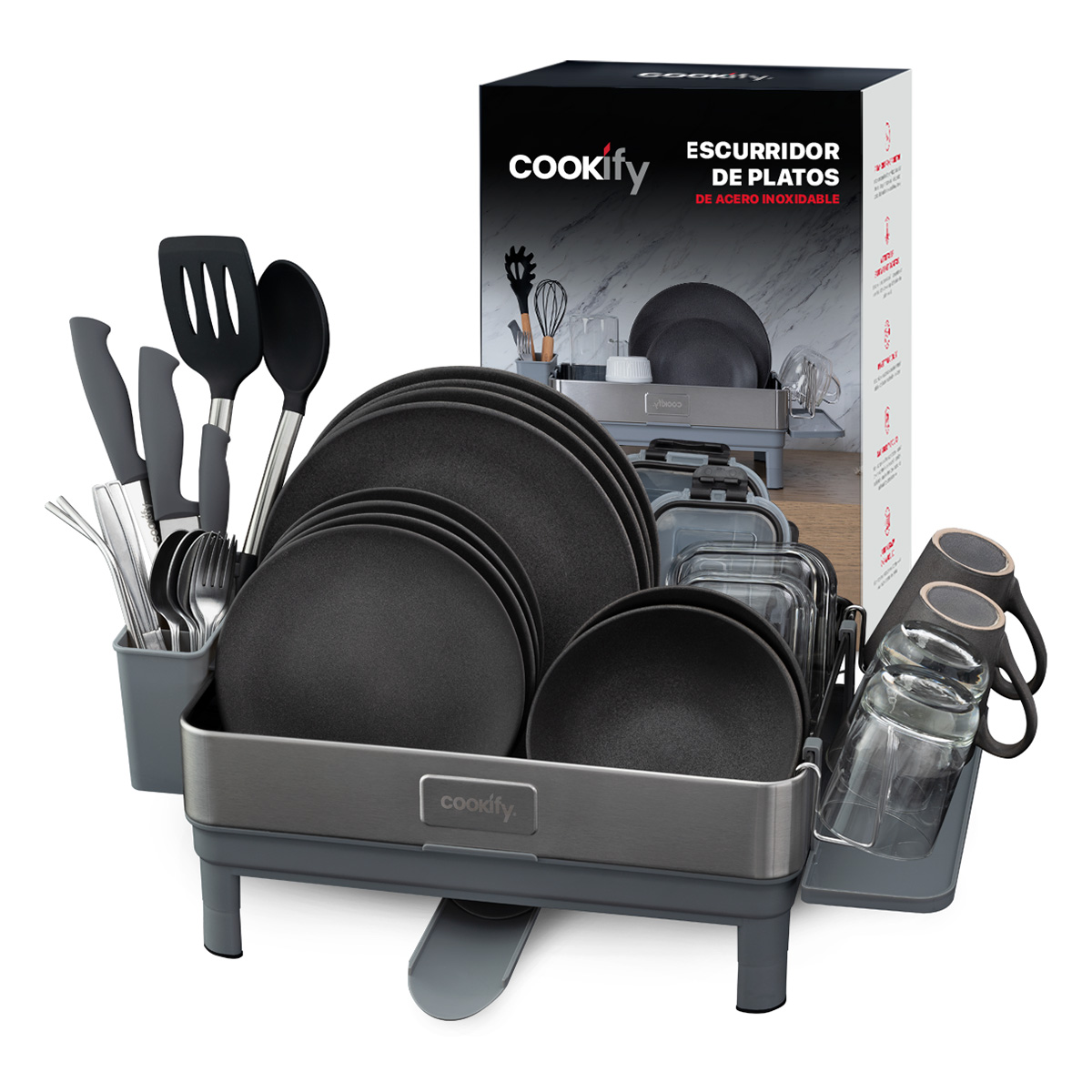 Foto 1 | Escurridor De Trastes Cookify Acero Inoxidable
