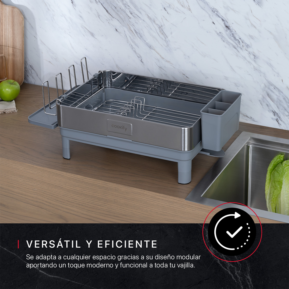 Foto 3 pulgar | Escurridor De Trastes Cookify Acero Inoxidable