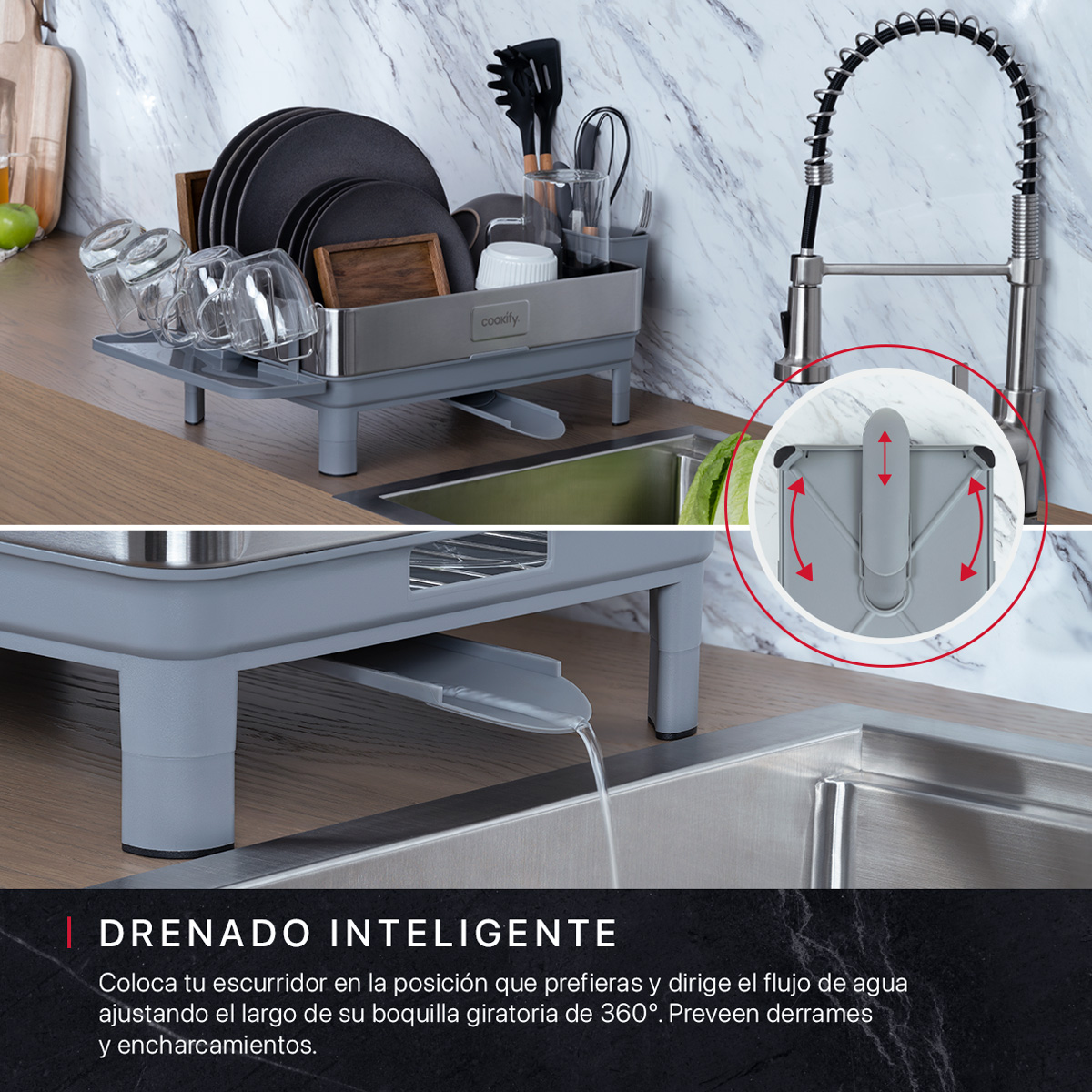 Foto 6 pulgar | Escurridor De Trastes Cookify Acero Inoxidable