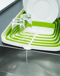 Foto 3 | Escurridor Para Platos De Plástico Auto Drenante Color Verde/arena