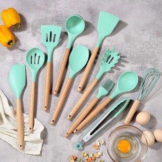 Foto 3 | Set de 12 Espátulas Malubero con Brochas de Silicona Antiadherente color Verde