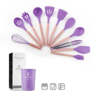 Foto 2 | Set de 12 Espátulas Malubero con Brochas de Silicona Antiadherente color Púrpura