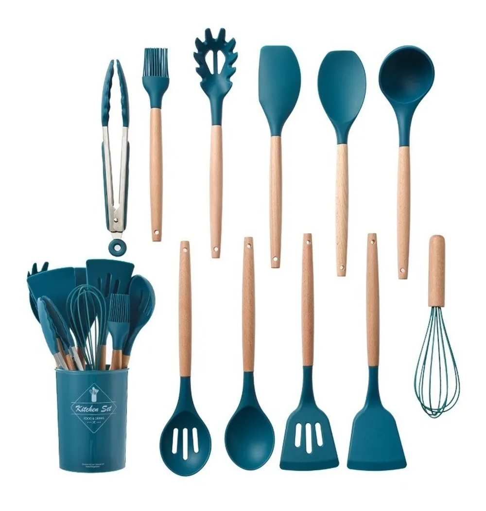 Foto 1 | Set de 12 Espátulas Malubero con Brochas de Silicona Antiadherente color Azul