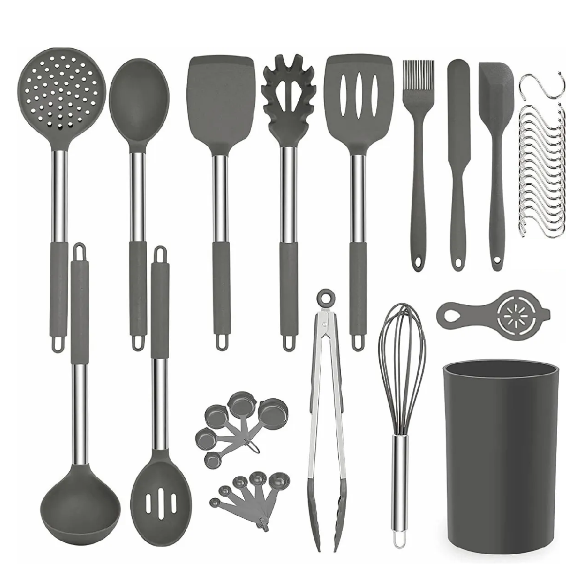 Foto 1 | Set de 40 Utensilios de Cocina Malubero de Silicona color Gris