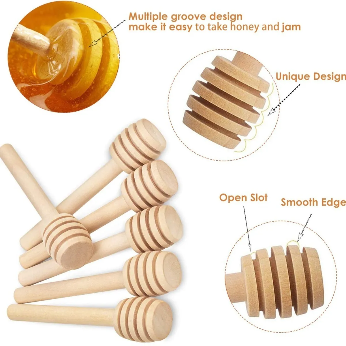 Foto 4 pulgar | Cucharas Mieleras de Madera Malubero color Beige con 20 Piezas