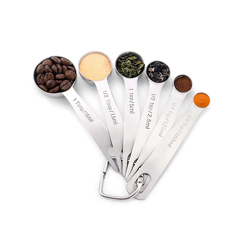 Set de Cucharas Medidoras para Ingredientes Líquidos o Secos U Chef color Plateado