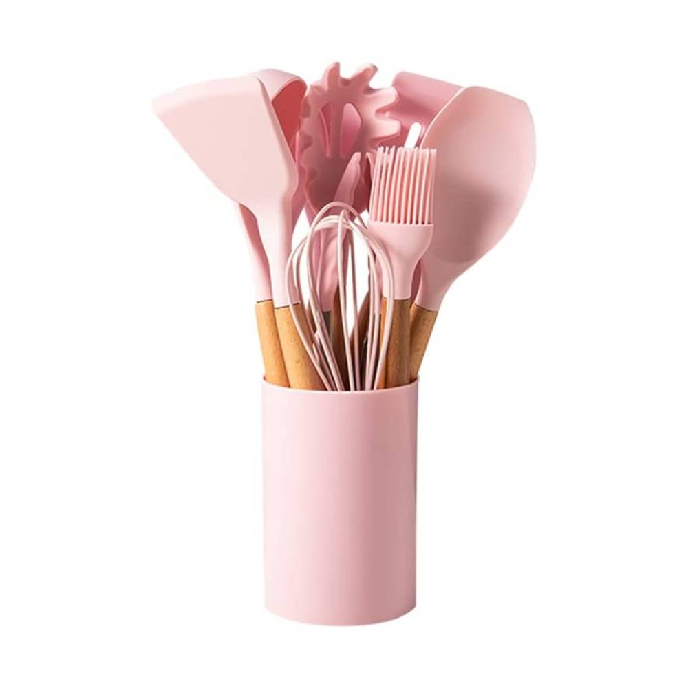 Foto 1 | Juego Utensilios de Cocina de Silicona 12 Pzs color Rosa