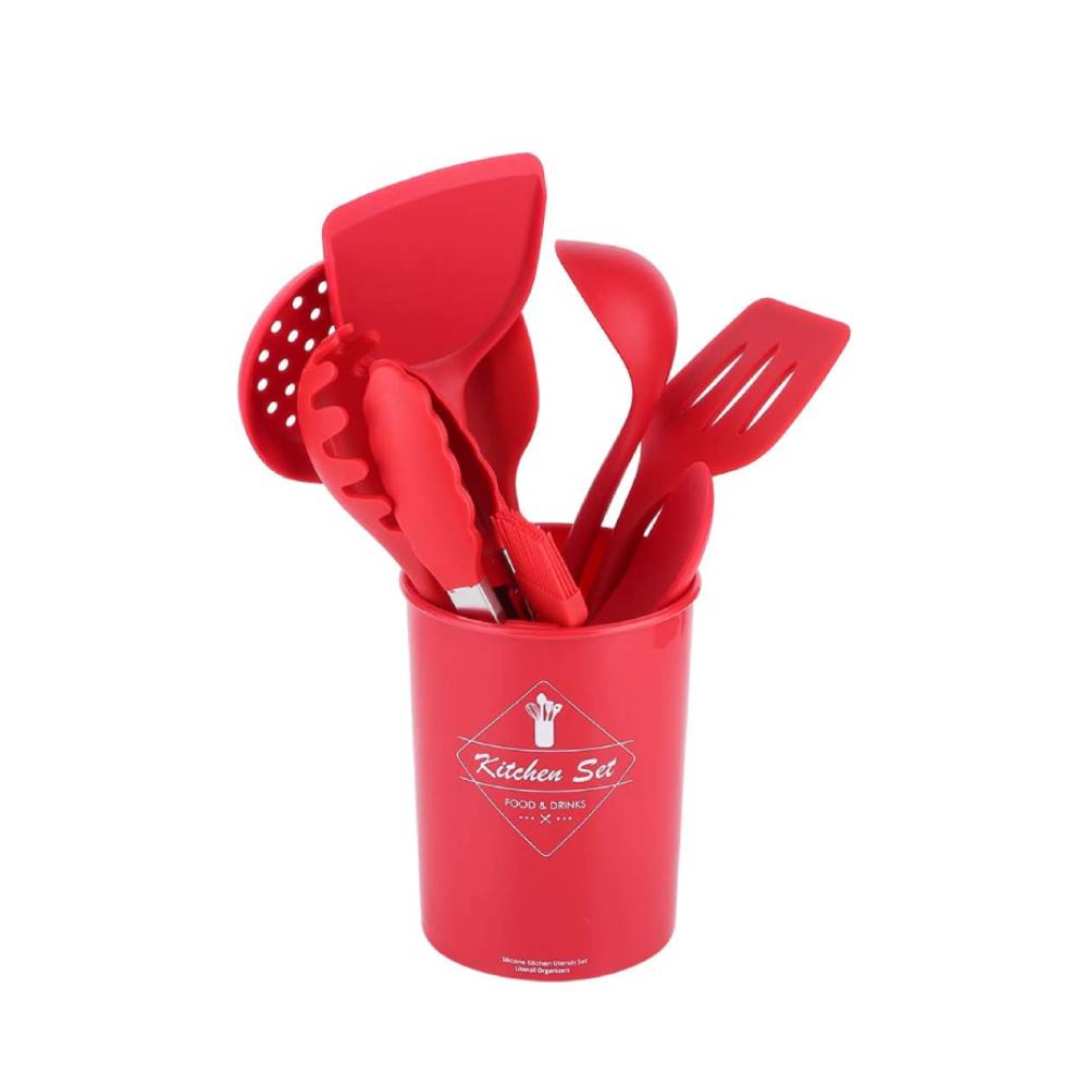 Foto 2 pulgar | Juego Utensilios de Cocina Shop Mall color Rojo de Silicona con 12 Piezas