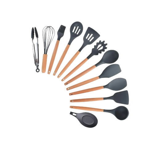 Foto 2 pulgar | Kit de 12pz Malubero Utensilios De Silicona Para Cocina Gris